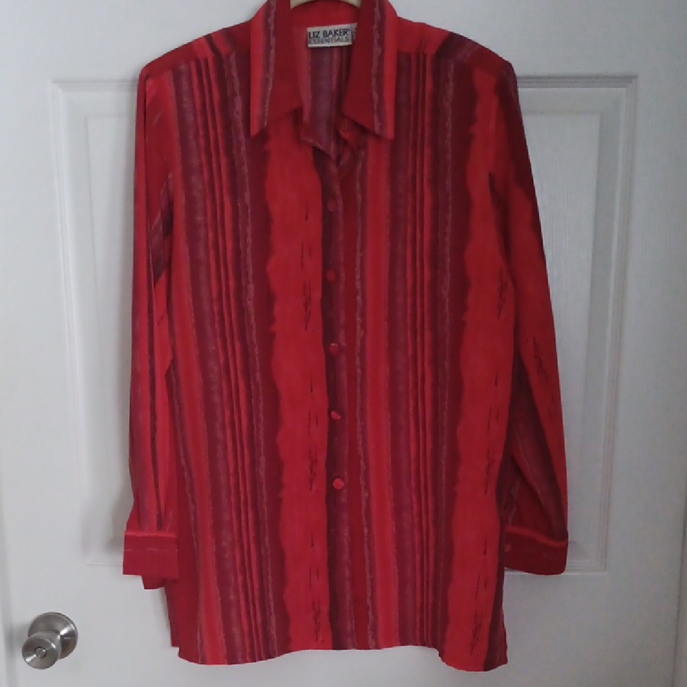 Liz Baker Red Striped Women's Shirt